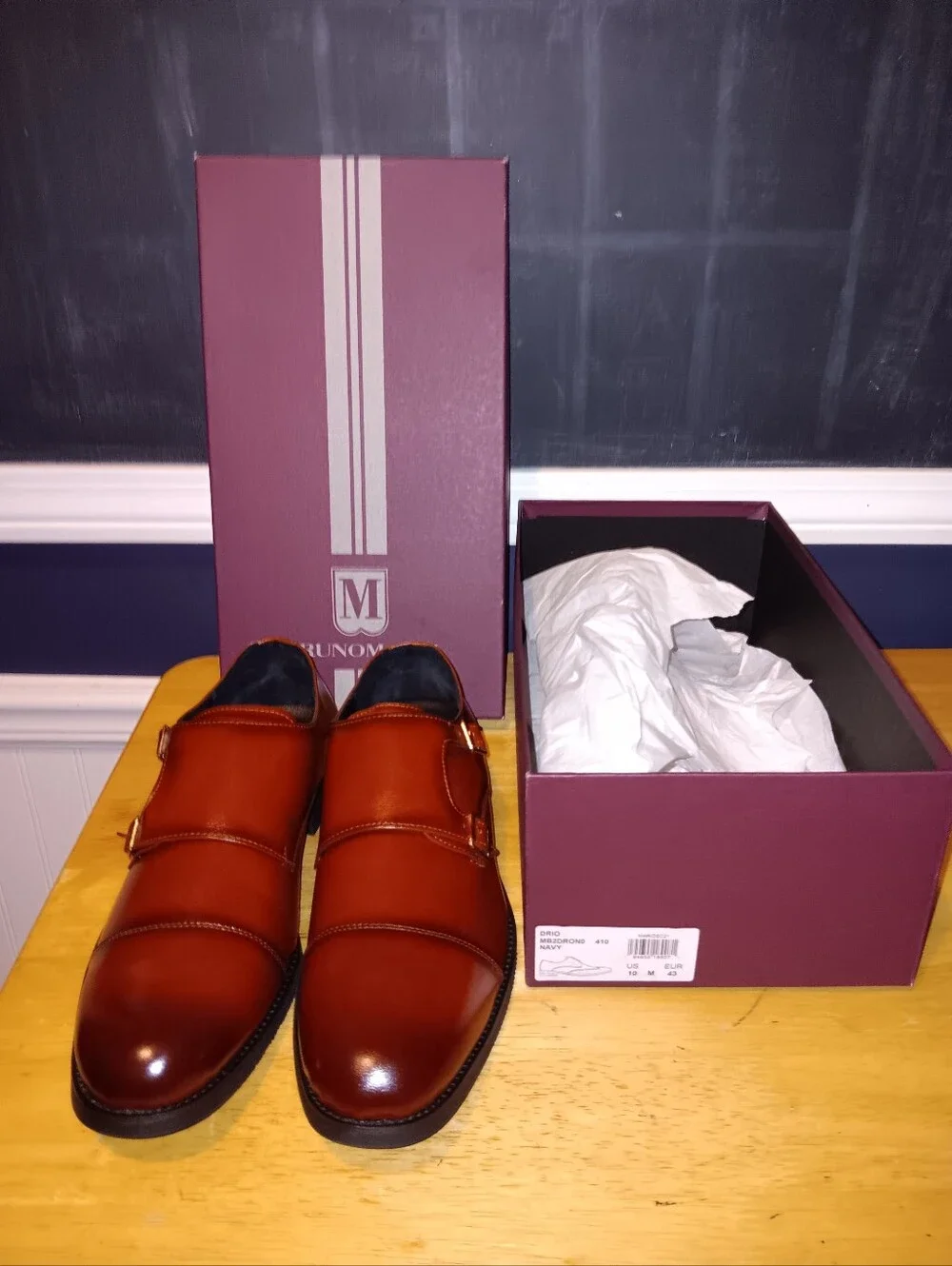Bruno Magli Men's Double Monk Strap Leather Loafers Size 44